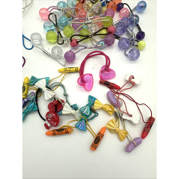 Vintage 80s Hair Tie Ponytail Holder Lot Twin Bead Knockers And Others 55 main image 4